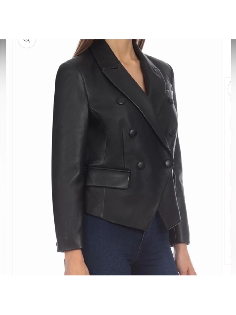 Bagatelle Fitted black Lamb Leather Blazer jacket xs - Picture 2 of 13